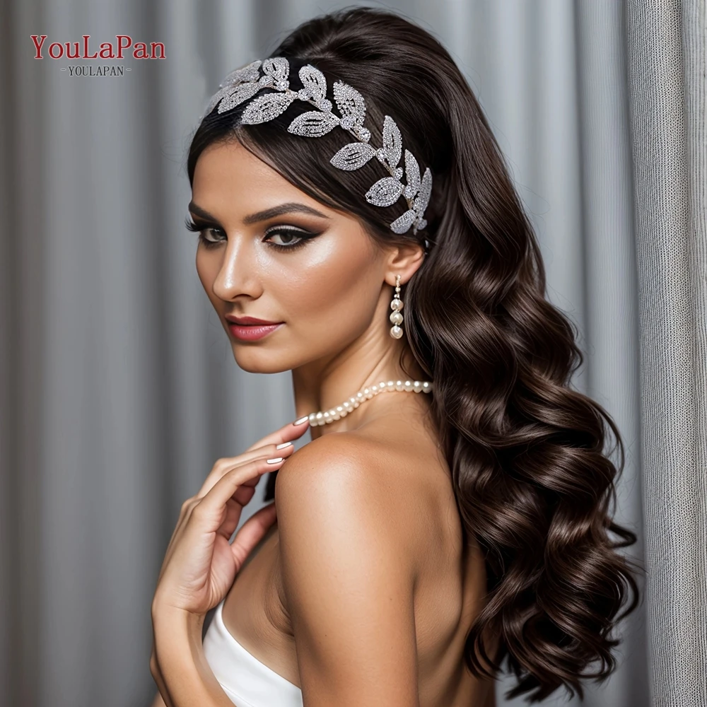 YouLaPan-accesorios para el cabello de boda para mujer, banda para el pelo nupcial con diamantes de imitación, joyería de dama de honor, diadema de cristal, tocado de moda, HP578