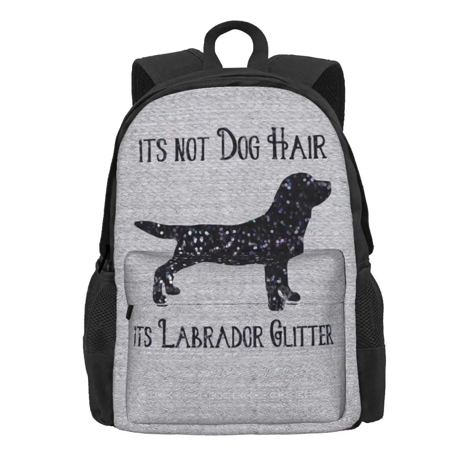 It'S Not Dog Hair , Its Labrador Glitter Hot Sale Schoolbag Backpack Fashion Bags Black Retriever Labrador Dog Black Labrador