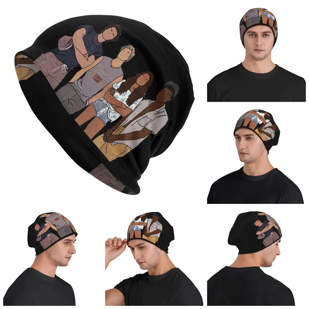 

OBX The Pogues Warm Knitted Cap Fashion Bonnet Hat Autumn Winter Outdoor Beanies Hats for Unisex Adult