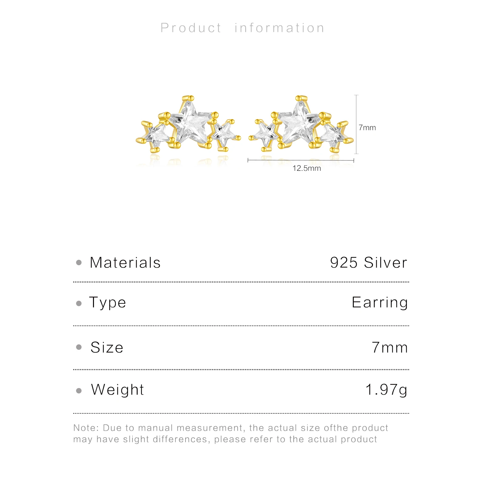 女性のためのANDYWEN-925スターリングシルバーのイヤリング,3つの星の宝石,ジルコンのピアス,白い豪華なファッション,2023