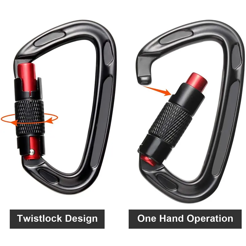 2pcs Carabiner Clip Durable Carabiner Keychain Carabeaner Hooks Bear the Weight of 24KN