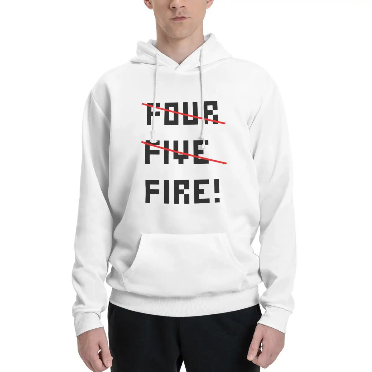 Couples Plus Velvet Hooded Sweater FOUR I MEAN FIVE I MEAN FIRE Canvas Casual Graphic Kawaii With hood Hoodie High grade Home