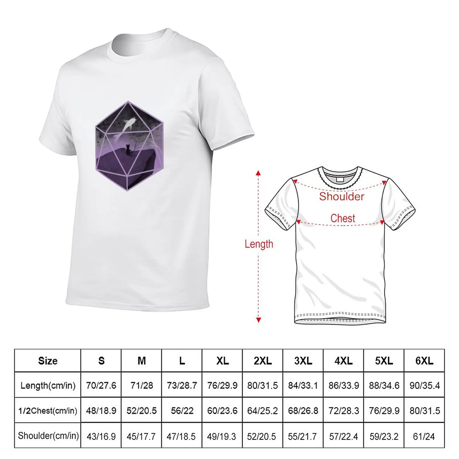 New Cat & Koi D20 T-Shirt t shirt man black t shirts mens t shirt graphic