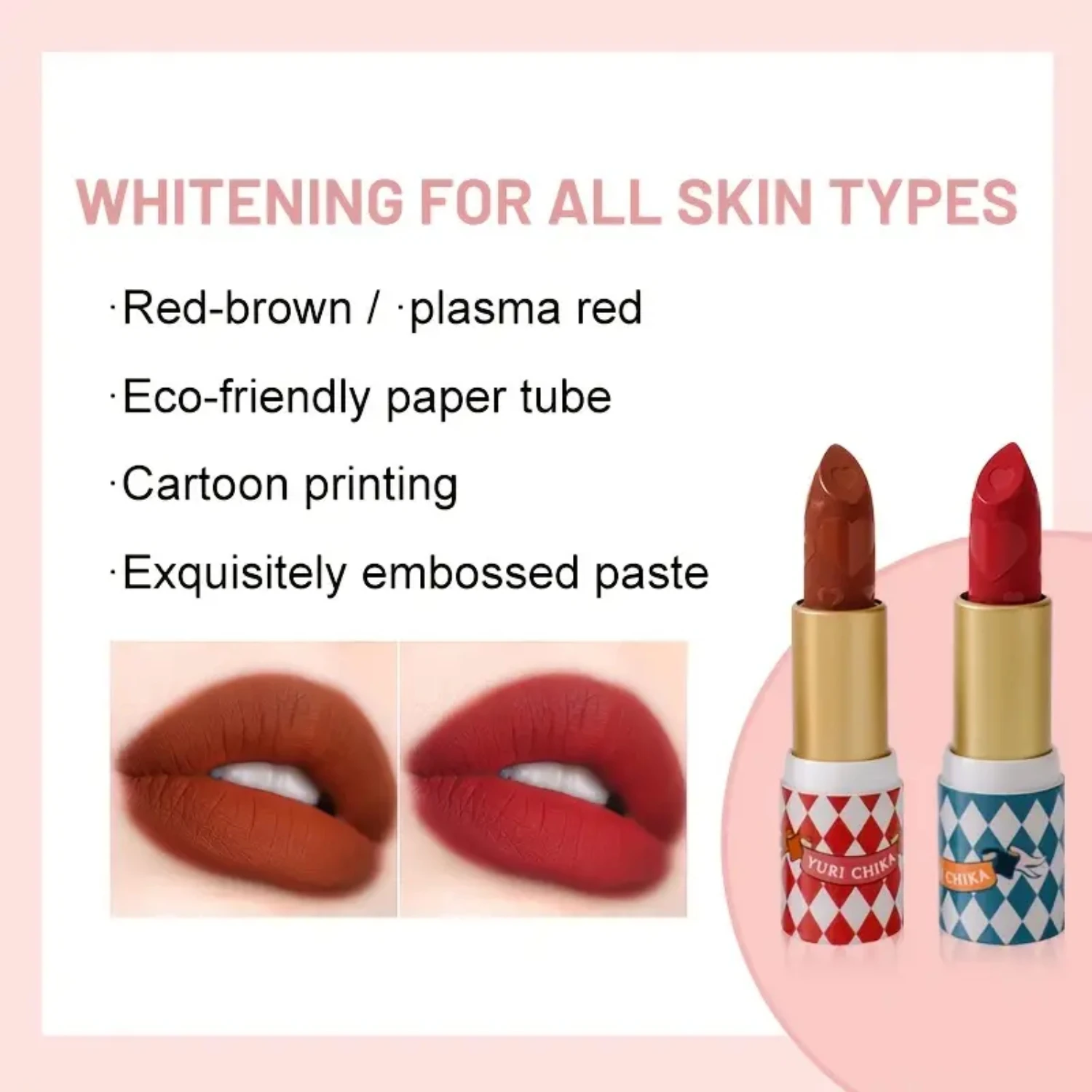 

Velvet VINCINER Matte Lipstick in 6 Sexy Red Shades - Long-lasting, Waterproof Lip Stick for Women - Nude Lip Makeup Cosmetics f