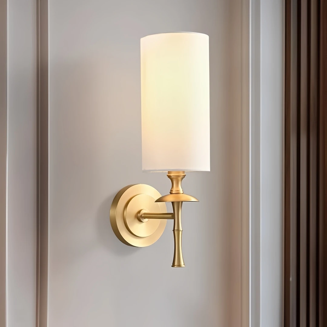 Elegant Tall Cylinder Wall Sconce for Vanity Bedroom Bedside Entryway Modern Luxury Classic Warm Household Wall Mount Decor Lamp