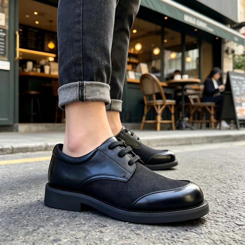 

Men's Casual Shoes Breathable Mesh PU Leather Fashion Sneakers Rubber Sole Size 38-44 (Sneaker Size)