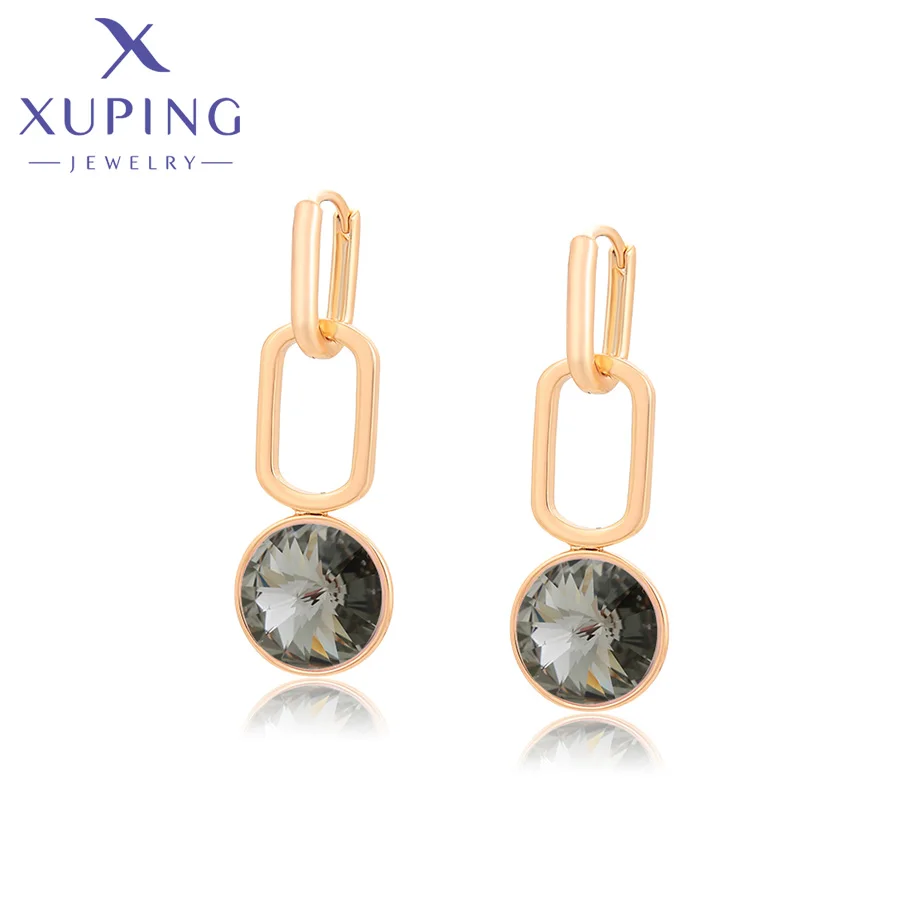 Xuping Jewelry Store New Arrival Copper Alloy Charm Gold Plated Lovely Crystal Earrings for Women Girl Jewellery Birthday Party