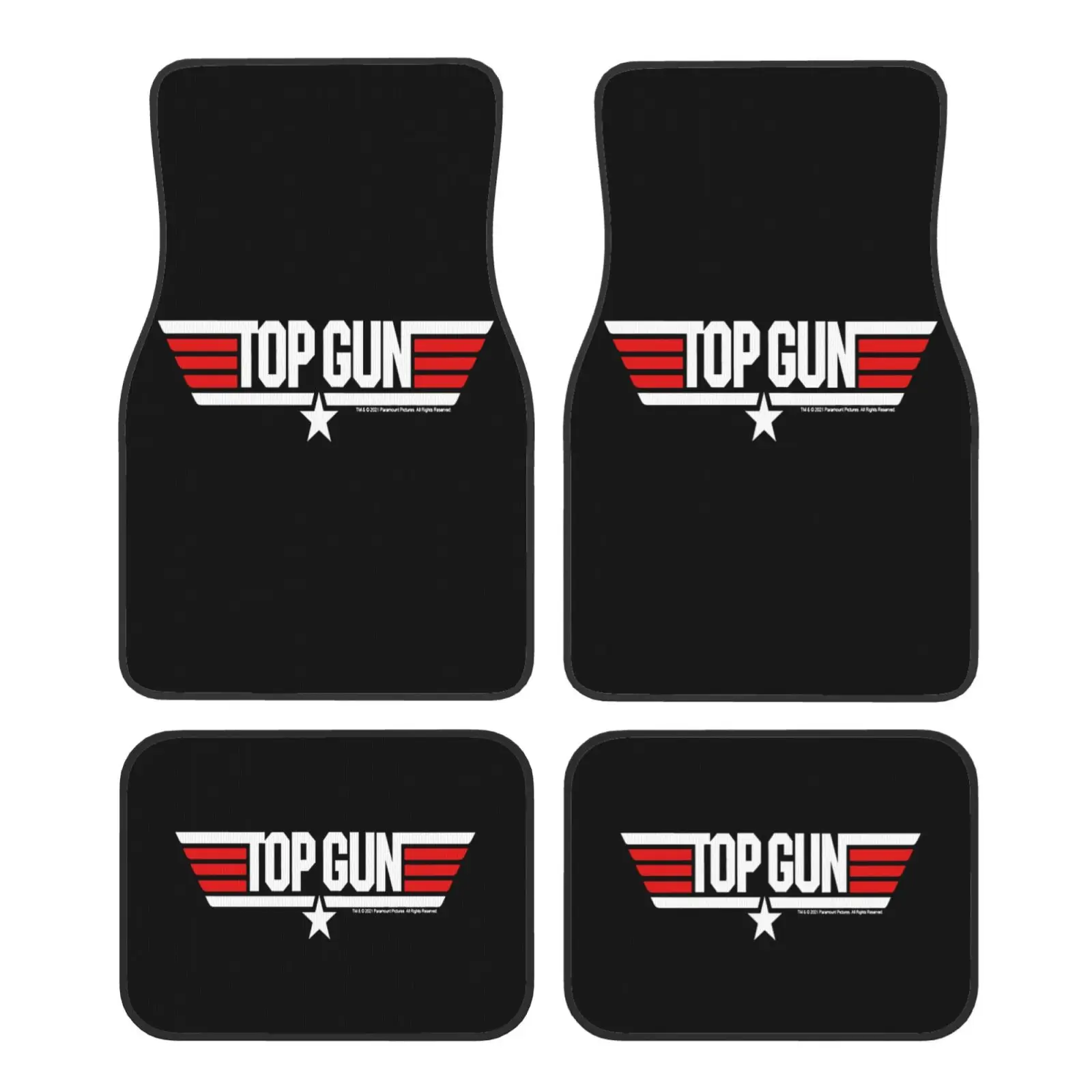 Top Gun Pattern Print Car Floor Mats Set of 4 Vehicle Front Rear Carpets Non-Slip Auto Foot Mats Universal Fit for Van Truck SUV