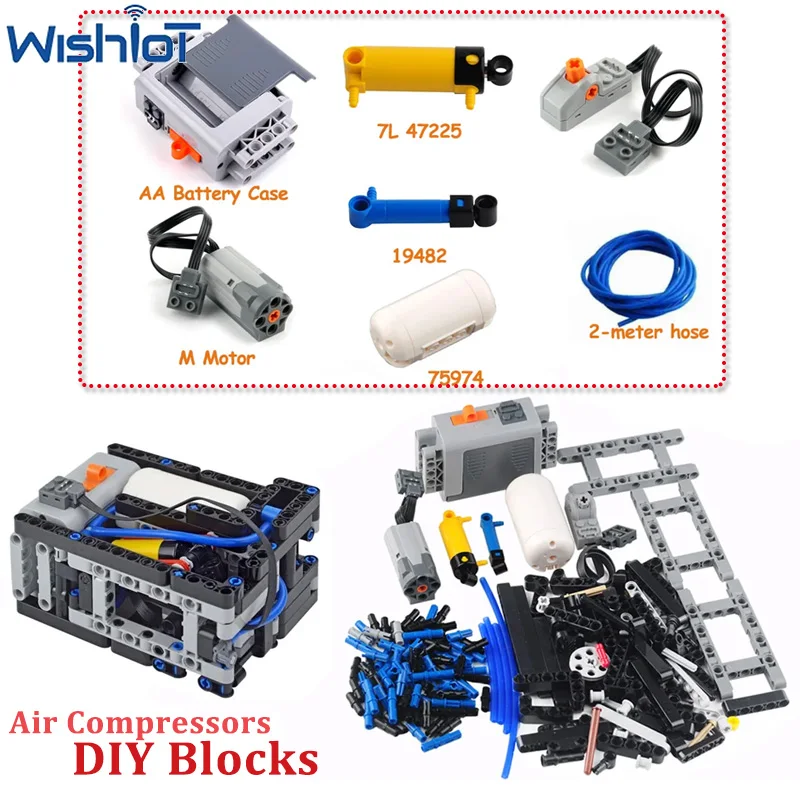 

MOC Pneumatics Automatic Compressor Technology Building Blocks Assembly Puzzle Model Toys Compatible Motor/Airtank Bricks Gifts