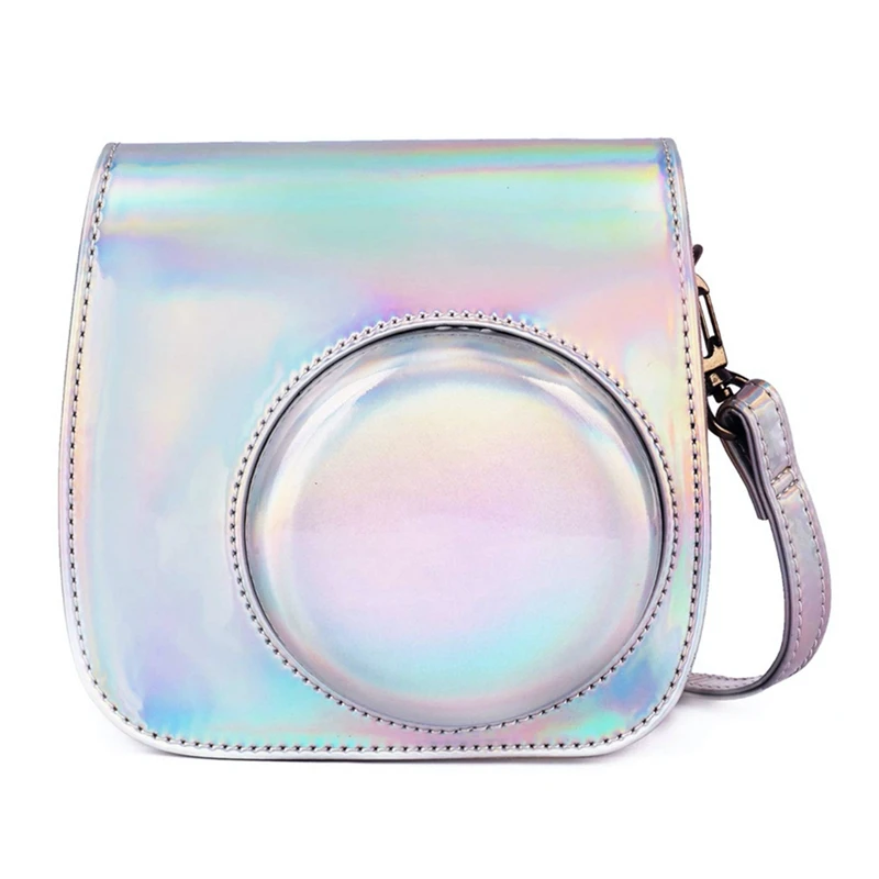 Tas casing kamera Film instan untuk Fujifilm Instax Mini 8/9, penutup kulit PU dengan tali bahu