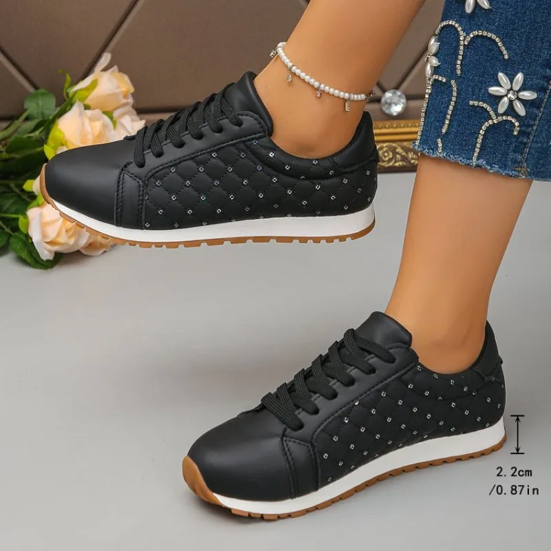 Zapatillas Deportivas para Mujer, Punta Redonda, Tacón Plano, con Cordones, Casuales, Clásicas, para Uso Diario y Caminatas al Aire Libre