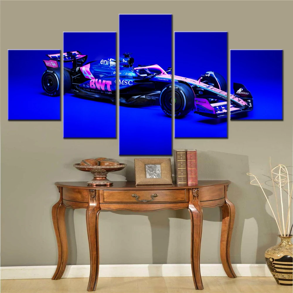 

5 Pieces Canvas Wall Arts Poster Painting F1 Racing Cars A525 2025 Wallpaper Home Decor Interior Mural For Living Room Artwork