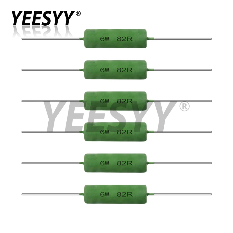 5pcs RX21 6W Wire Wound Resistance 5% 1R 10R 100R 1K 10K 12K 15K 18R 20R 22R 24R 27R 33R 36R 0.05 0.1 0.22 1 10 100 ohm Resistor