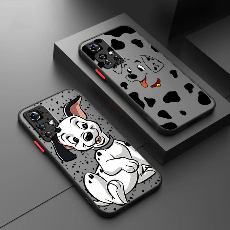 Design101 Spotted Dog Cartoon Frosted Translucent For Redmi Note 13R 13 12 12S 12T 11 11T 11E 10 Pro Plus 5G Cover Phone Case