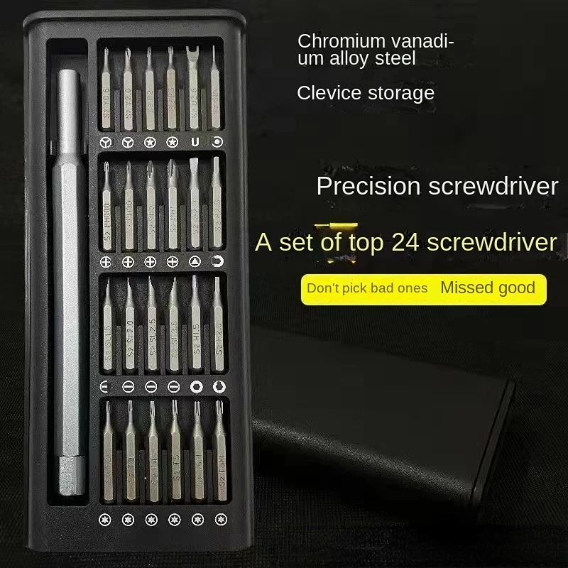 Set obeng magnetik Iphone elektrik, Set obeng kecil 25 dalam 1 presisi elektrik, komputer Tri Wing Torx