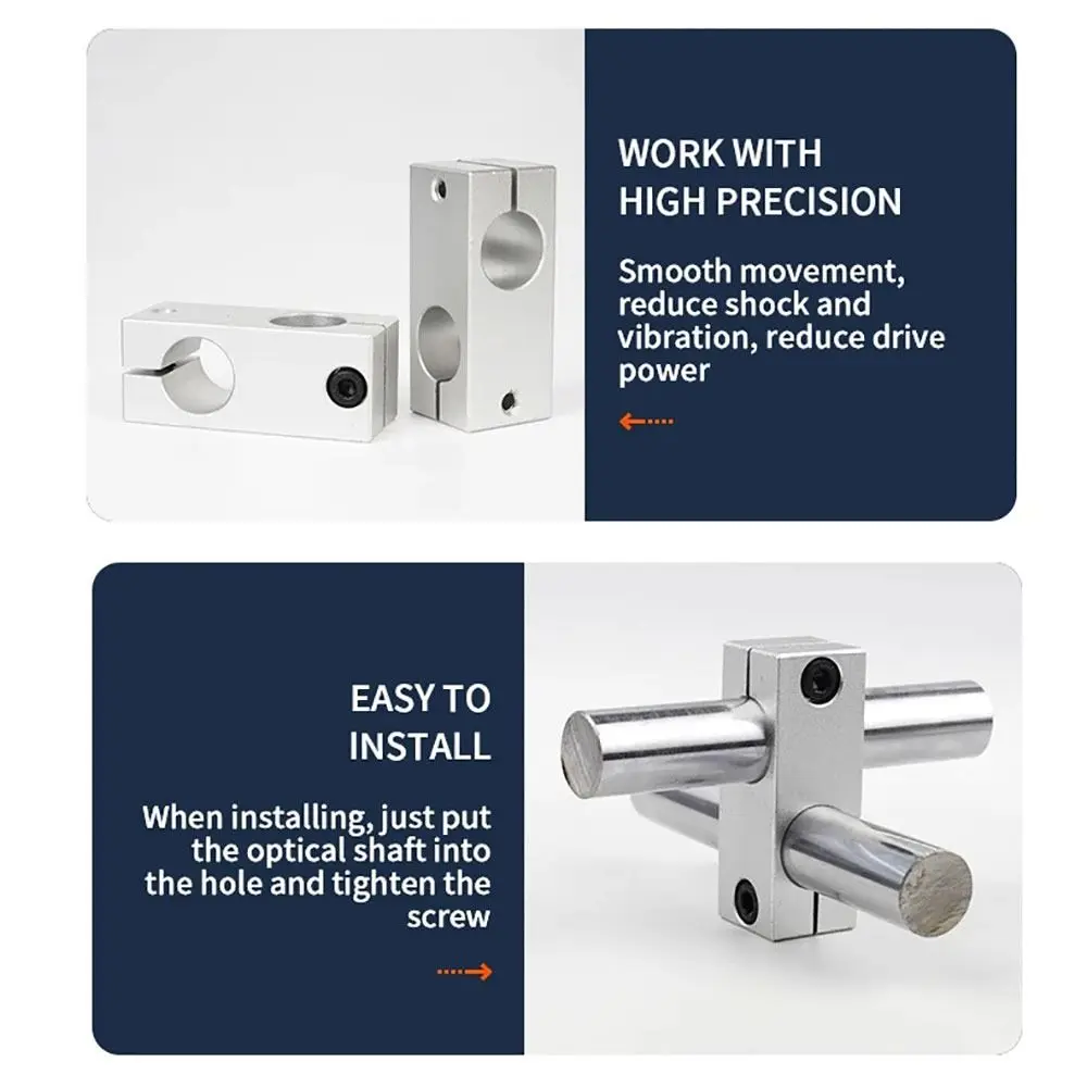 1Pcs Optical Axis Pillar Fixing Clamp Vertical Fixed Diameter Cross Block Steel Pipe Fixing Bracket Same/Different Diameter