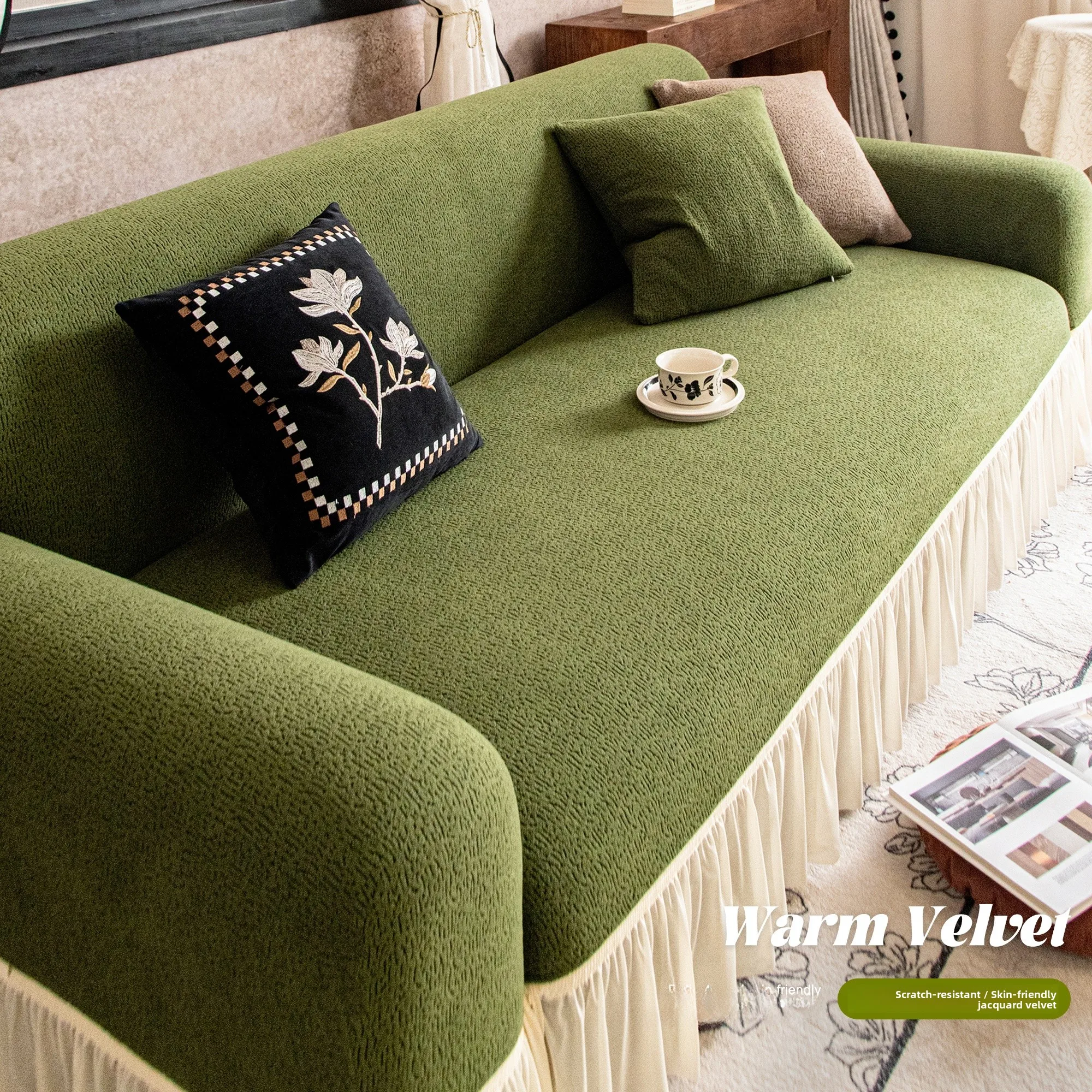 

AIE 2026, эластичный чехол для дивана Thiened, осень-зима, устойчивый к царапинам кожаный чехол для дивана, полный чехол с юбкой, чехол для Cuion