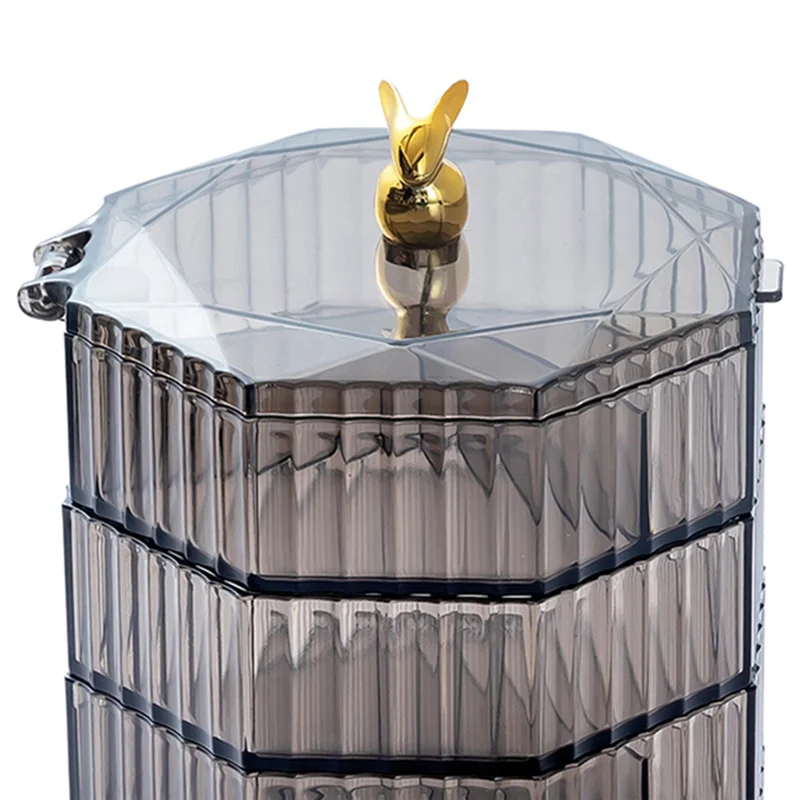 BHBD-ジュエリーボックス、ハンドル付きアクリルジュエリーオーガナイザー、女性や女の子向けのクリアジュエリーボックス、メイクアップオーガナイザー、耐久性のあるブラック