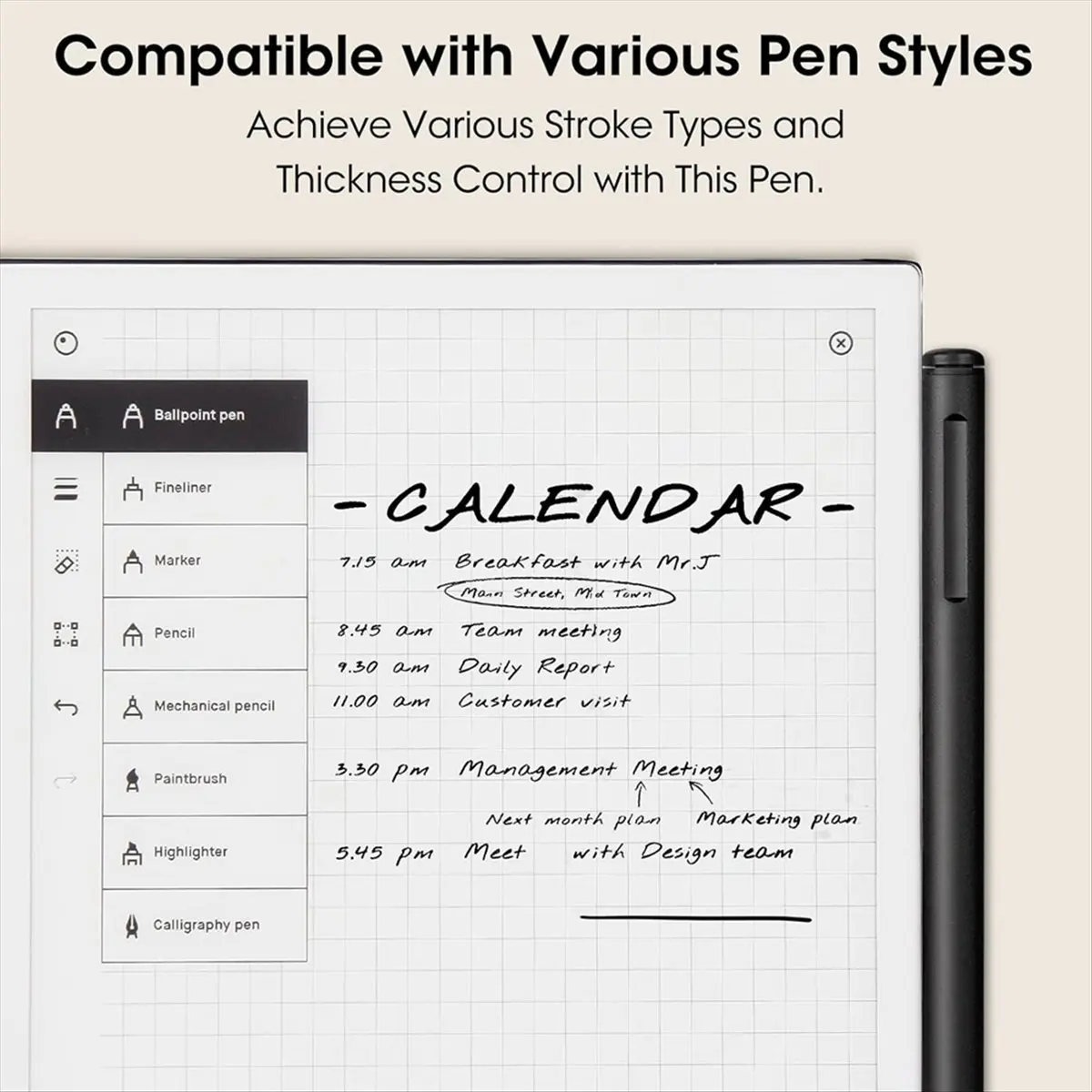 

T69C! Magnetic EMR Digital Stylus Pen with Eraser for Remarkable 2 Stylus Alternative Marker Plus with 5 Pencil Tips