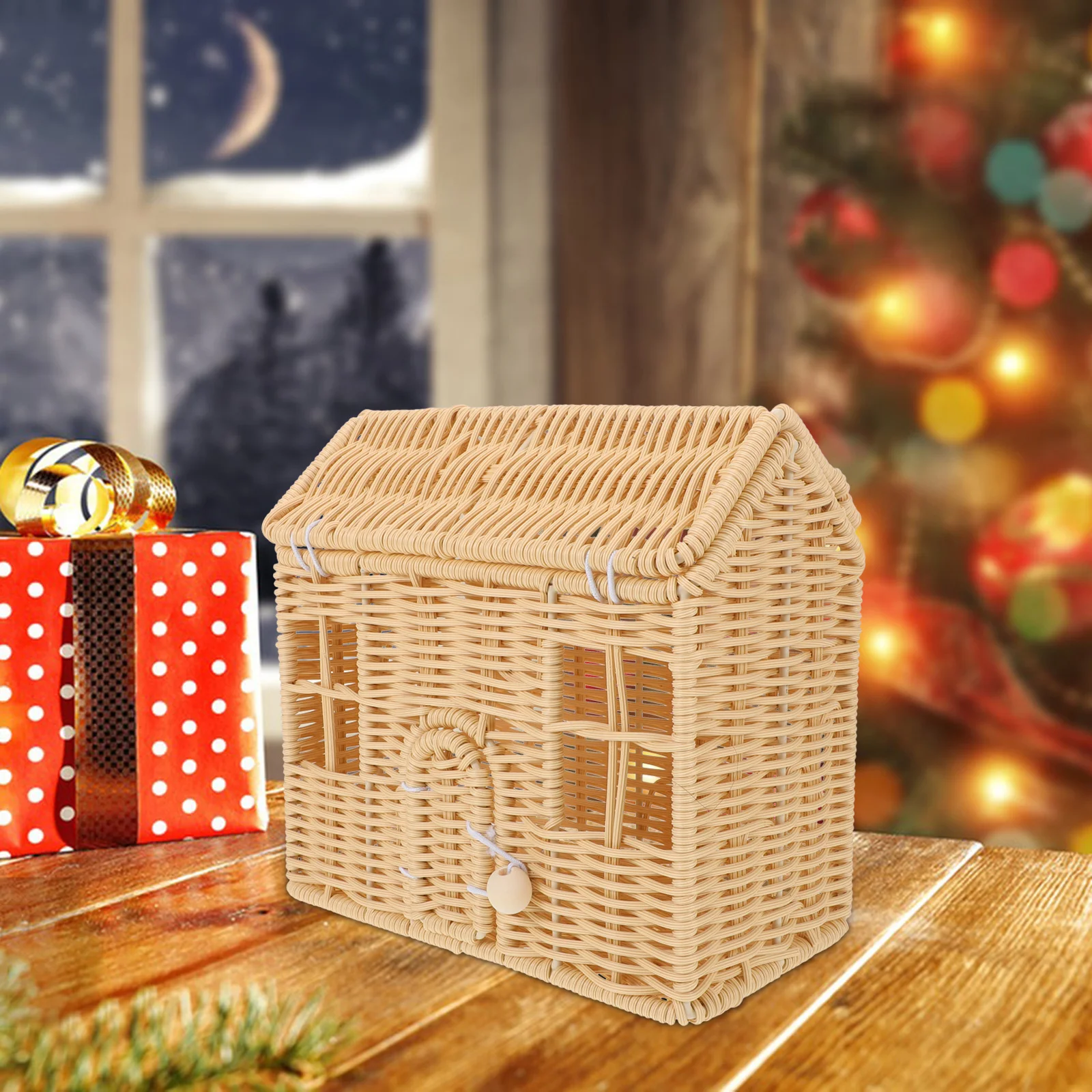 

Christmas Candy Basket Small Shaped Handwoven Storage Basket With Handles Holiday Party Favor Holder Decorative Gift Box