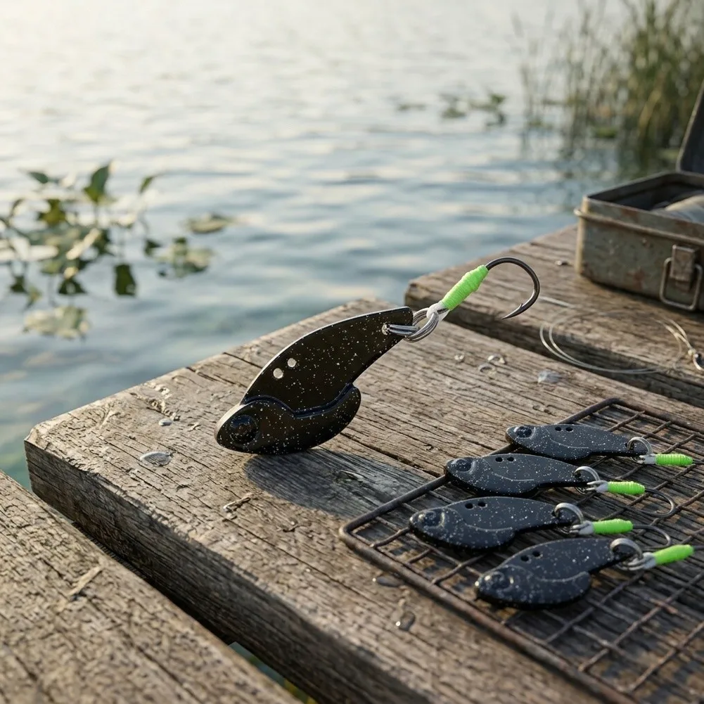 5pcs/set For Mini Vibration Fishing Lure 2.5g High-Frequency Metal Vib Vibration Bait Single Hook Jig Fishing Accessories