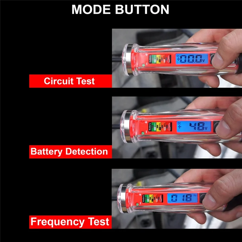

A21F-Power Circuit Probe Tester, LCD Digital Automotive Test Light With Voltmeter&Illumination, DC Auto Voltage Tester
