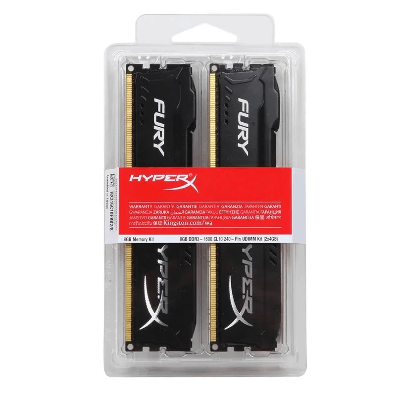 HyperX Fury Memoria DDR3 8GB 16GB (2x8GB) Kit RAM 1600MHz 1333MHz