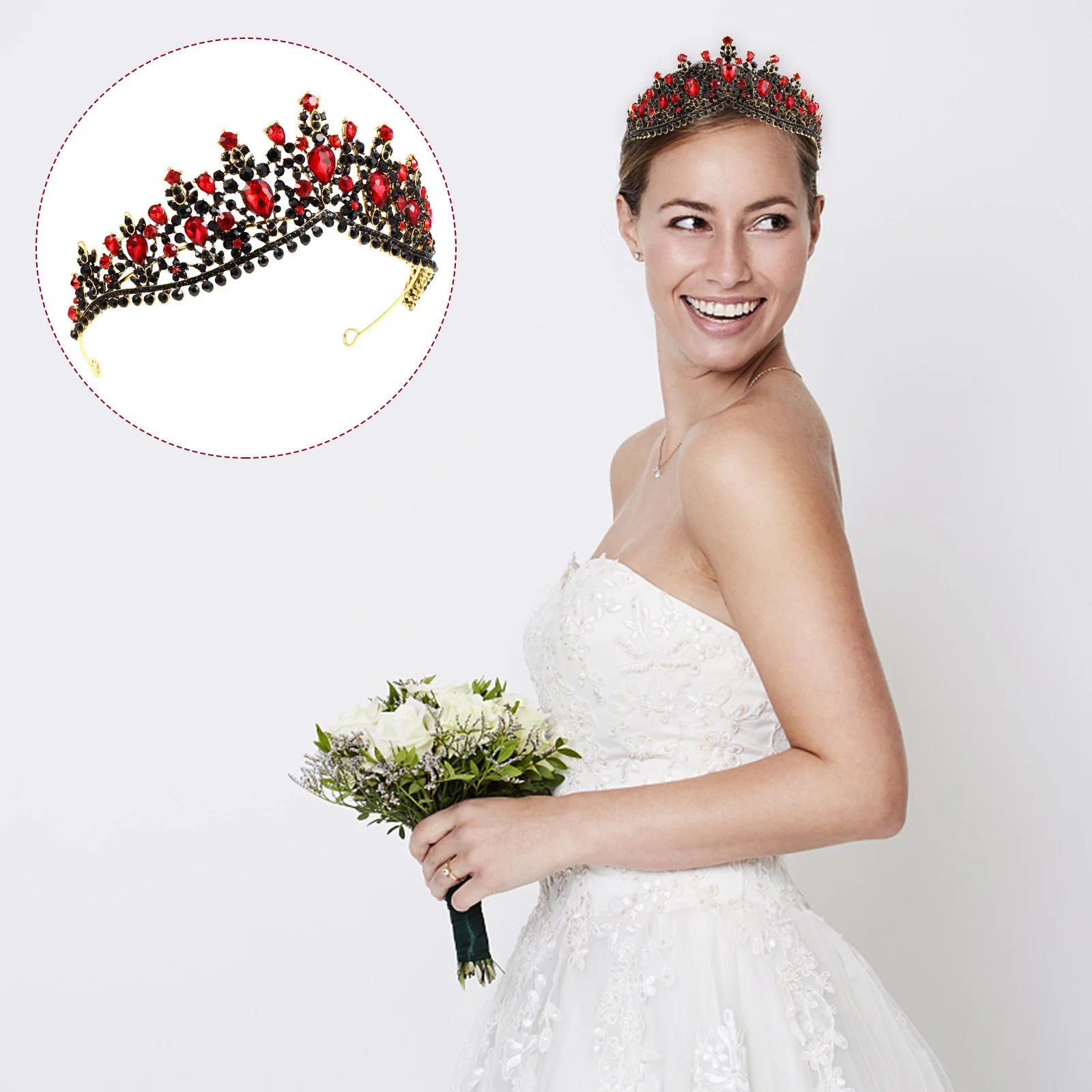 

Luxury Rhinestone Wedding Crown Tiara Bridal Headpiece Shiny Tiar Crown for Engagement Pageant Celebration Bridal Headdress