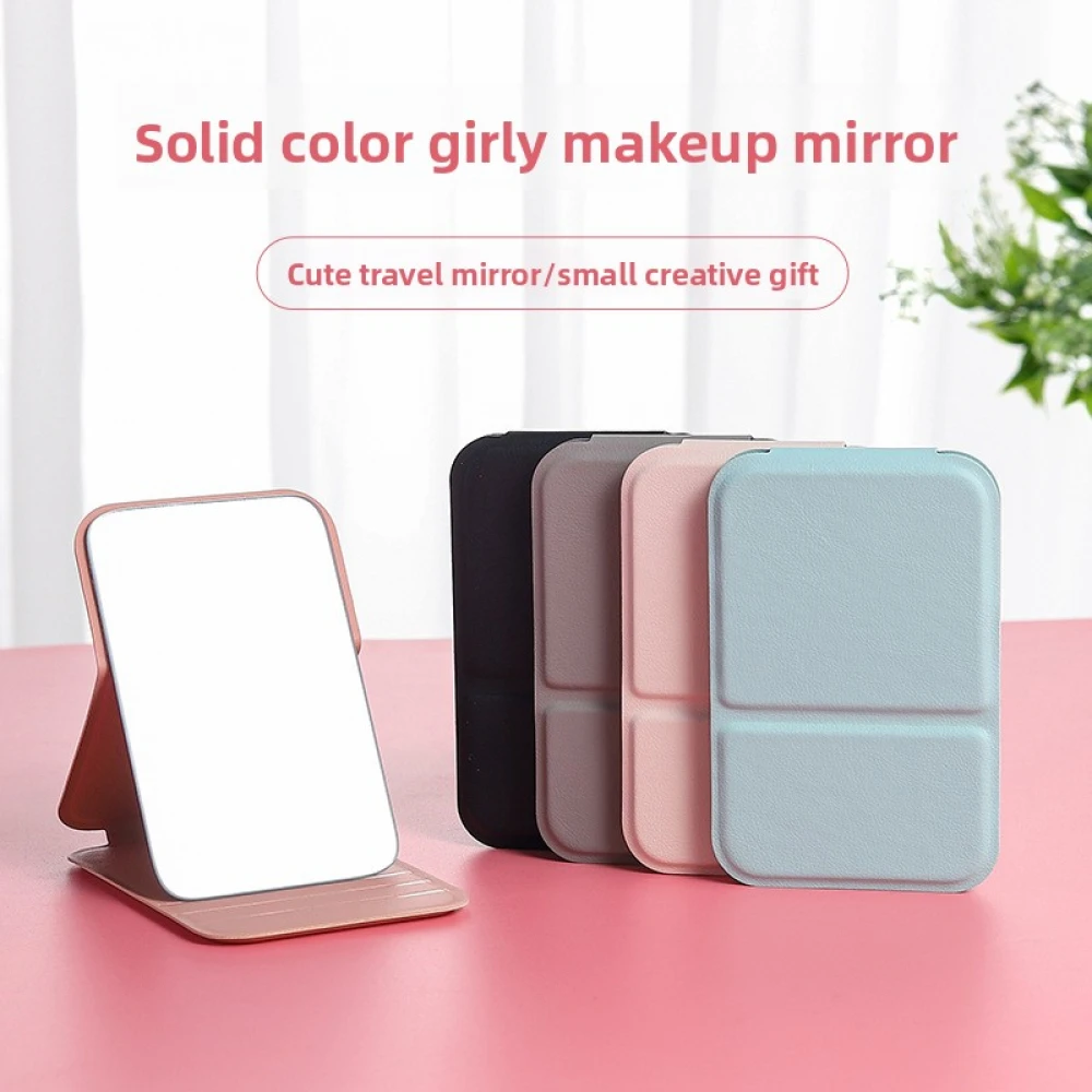 1PCS Folding Small Mirror for Women, Portable Desktop Standable Pocket Mini Makeup Mirror for Office Desk