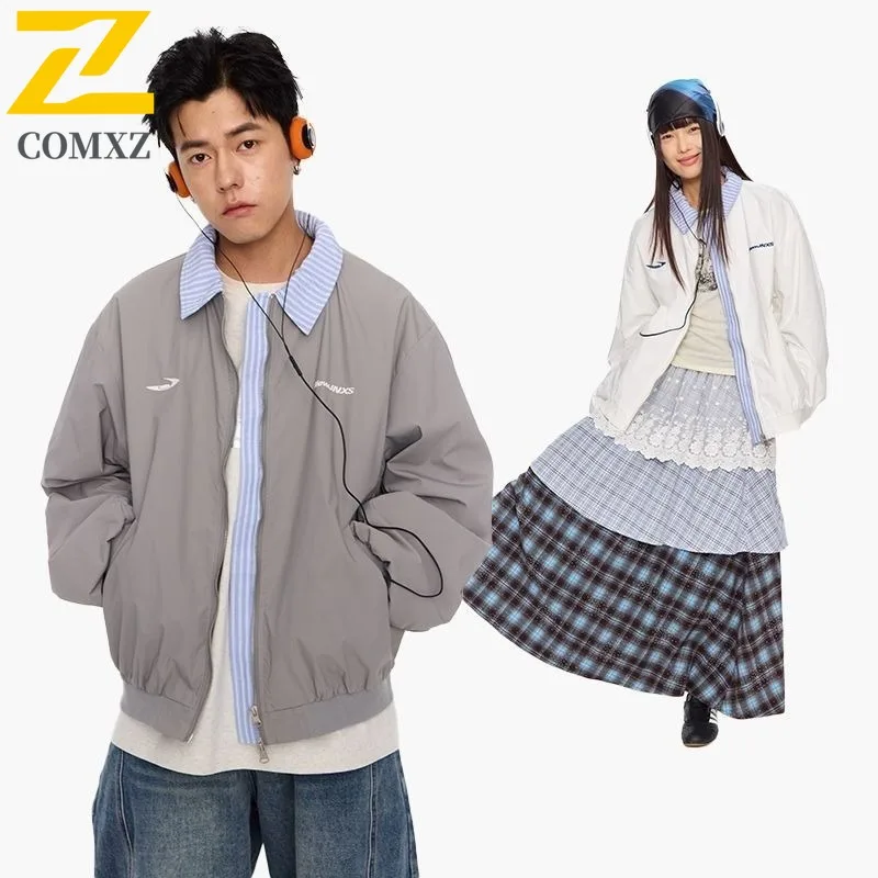 

Мужская университетская куртка с вышивкой в стиле ретро, двухслойная дизайнерская ветровка для путешествий и кемпинга, удобное весеннее пальто для прогулок