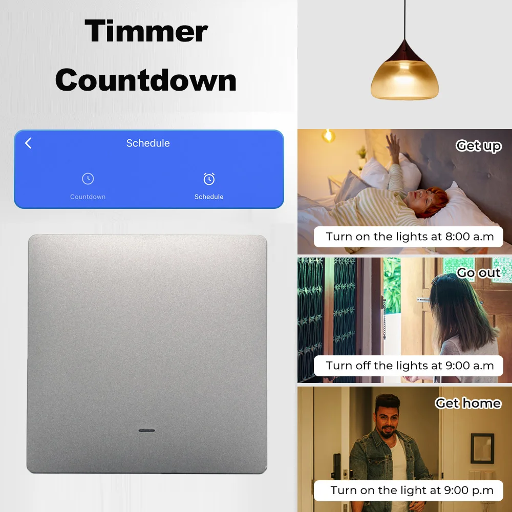 Lonsonho Tuya Smart Wi-Fi Interruttore Premere Interruttore della luce del pulsante EU UK 220V Funziona con Alice Alexa Google Home Home Improvement