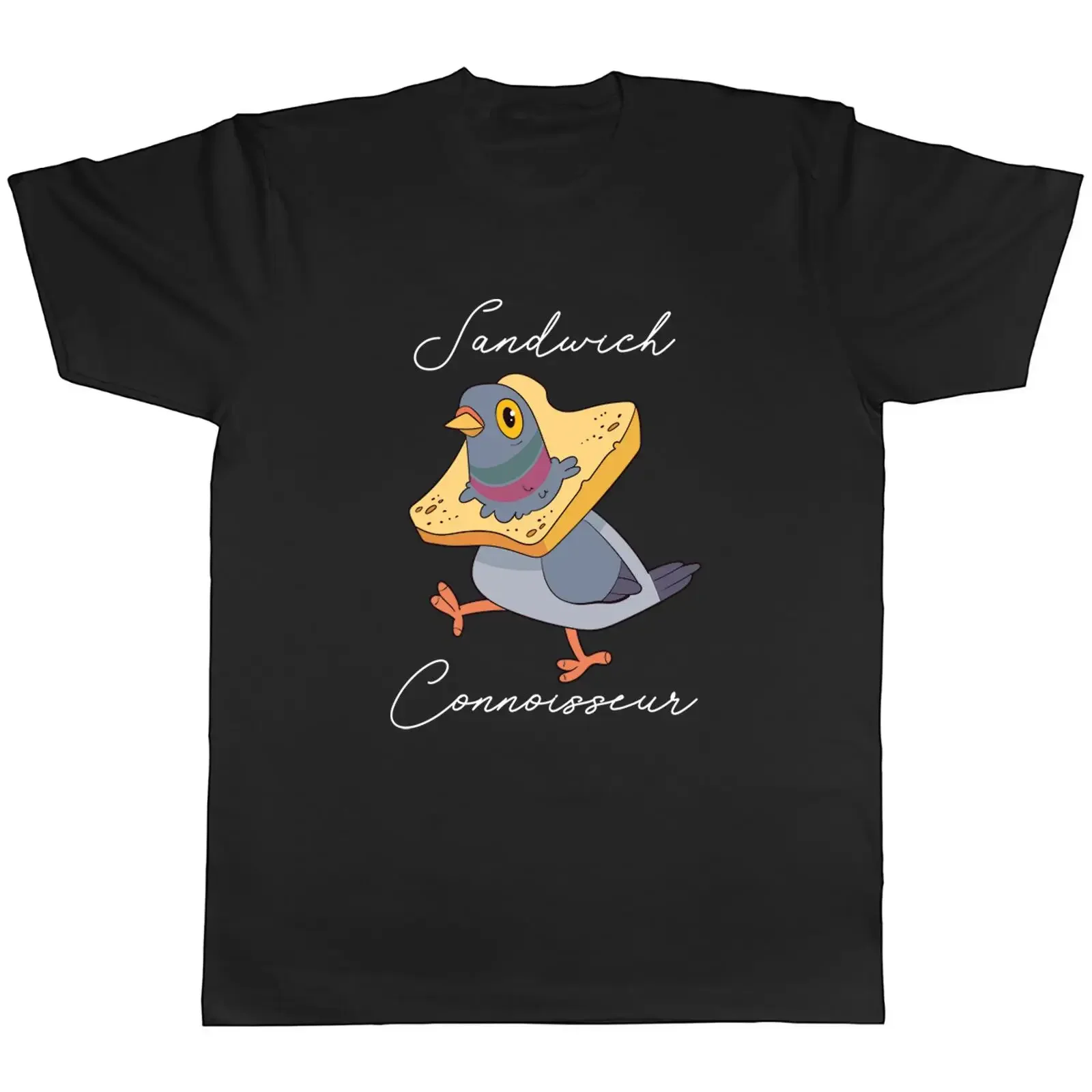 Funny Sandwhich Connoisseur Mens T Shirt Pigeon caught in Bread Slice  vintage Washed Casual graphic designer clothes Stretched