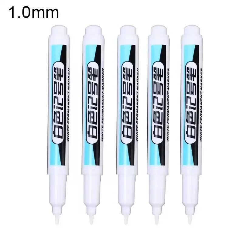 0,7/1,0/2,5 mm weiße Permanentmarker, Farbstifte für Holz, Stein, Kunststoff, Glas, Metall, Leinwand, Keramik, Kunstbedarf