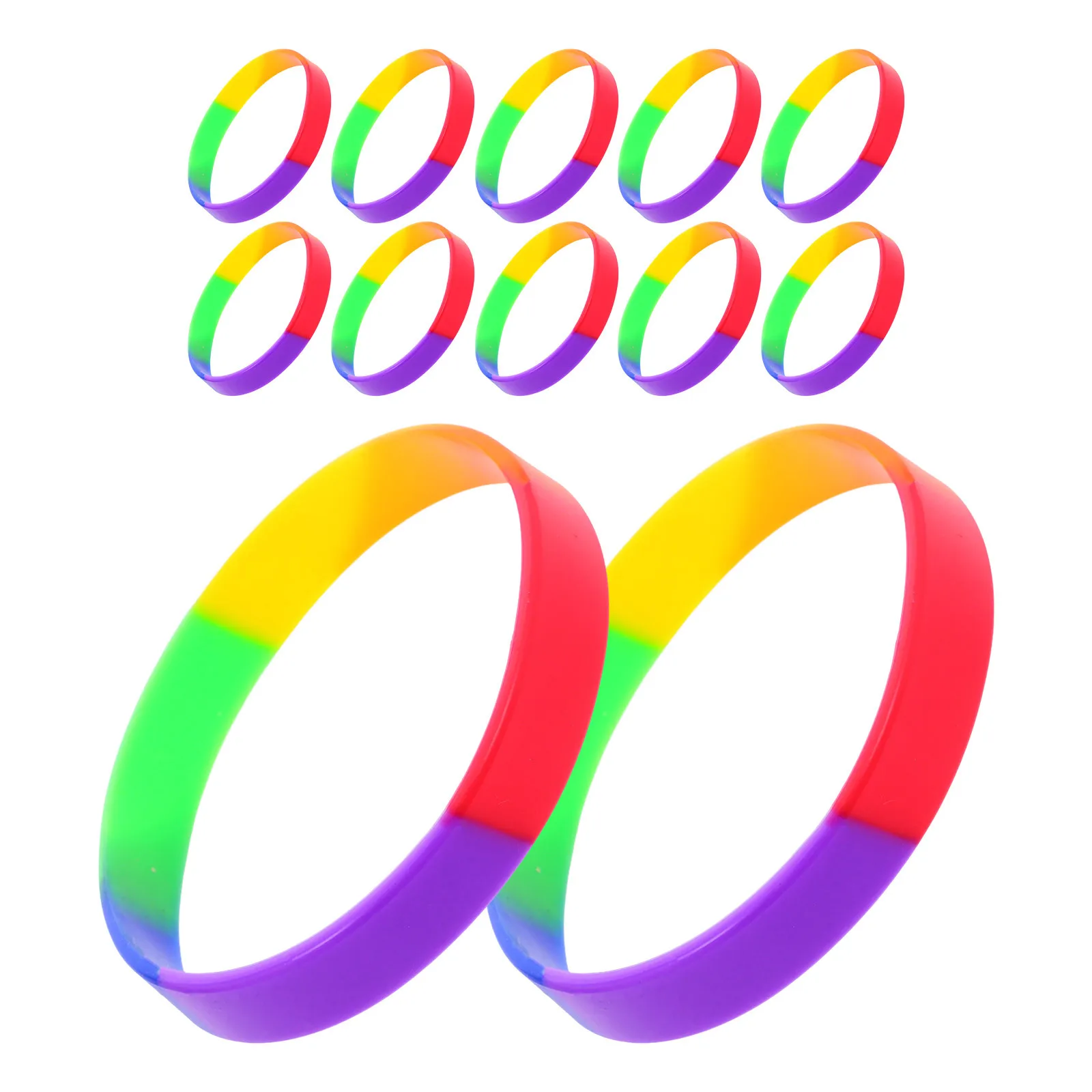 Bracelets arc-en-ciel vibrants en Silicone, 20 pièces, accessoires de fête, Support d'événements d'inclusion de diversité