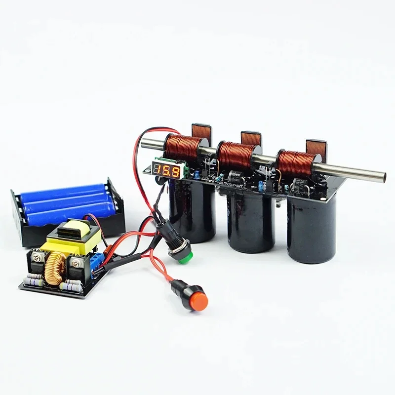 

High Voltage Integrated Electromagnetic Multistage Coil-Gun Kit Physical Experiment Science Teaching Model