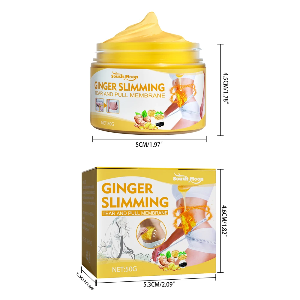 Natural Ginger Cream Fat Burner Weight Loss Anti Cellulite Hot Cream Tightens Skin Body Massager Gel Slimming Cream Massage 50g