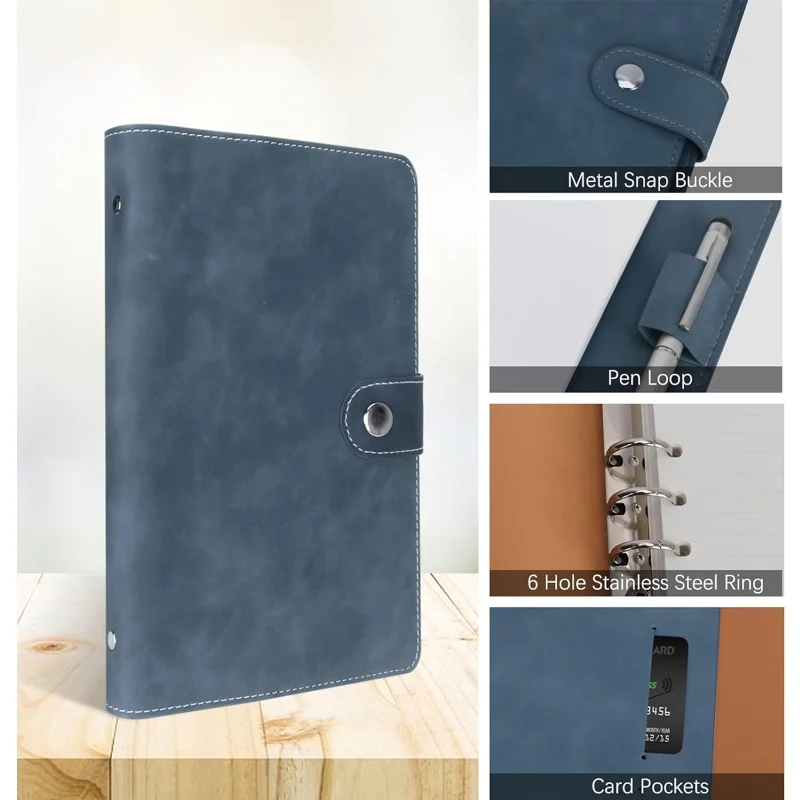 A6 Budget binder Soft Leather Binder Cover With Binder Pocket A6 Divider A6 Supplement Paper For Diary Billing Planning