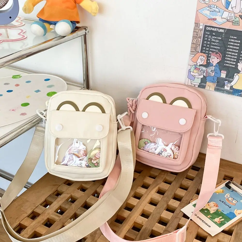 Tas tangan transparan gaya Jepang, tas selempang, tas saku PVC imut, tas tangan mode