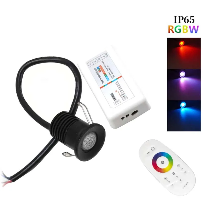 Foco de techo para Sauna, 3W, RGB, 12V, bajo voltaje, alto brillo, IP65, impermeable, escaleras, escenario, Bar, KTV, armario de casa, luz empotrable remota