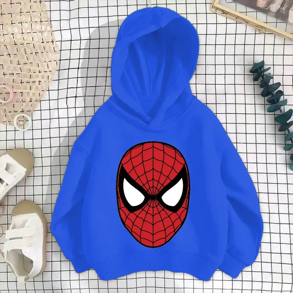 

American vintage printed spider hoodie children hooded autumn and winter 2024 new top design sense pullover niche hoodie
