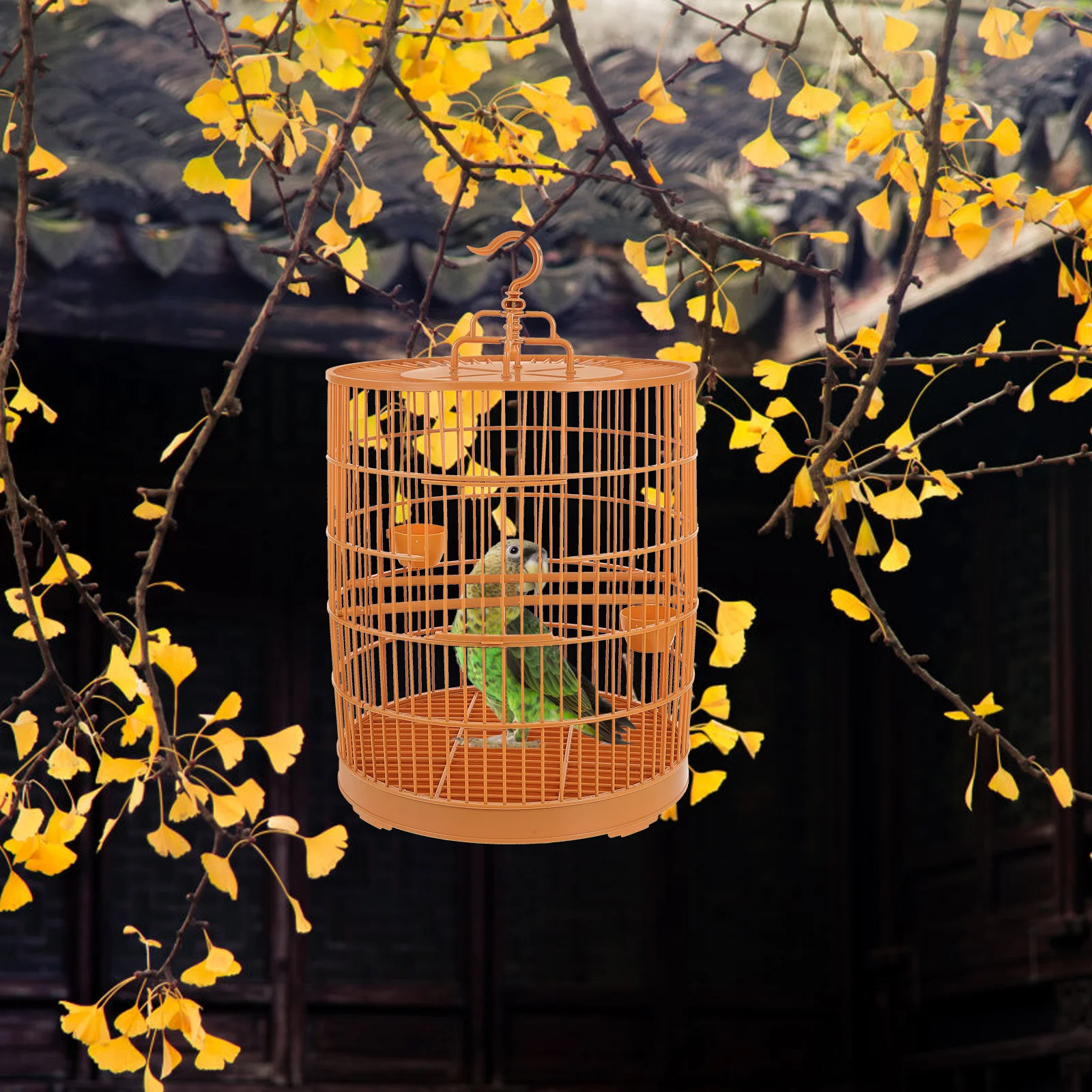 Birdcage Combination Plastic Pet Display Round Parrot Cockatiel (30 Domes) Birdcages Hanging Food Feeder for outside Travel