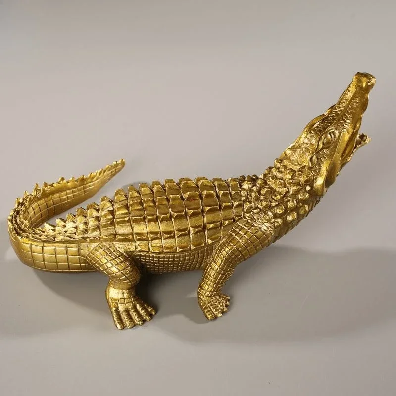 Ingenious Old Brass bronze handmade statues Crocodile Statues Figurines & Miniatures