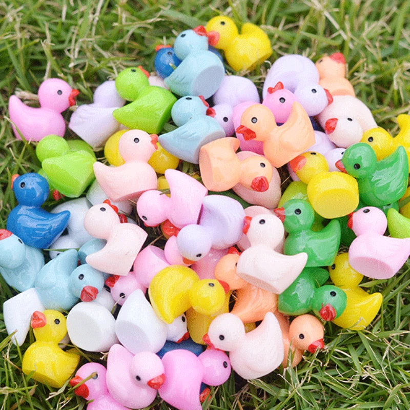 

50/100PCS Luminous Mini Ducks Moss Microlandscape Miniature Duck Figurines Fairy Garden Accessories Home Decor Glow in The Dark