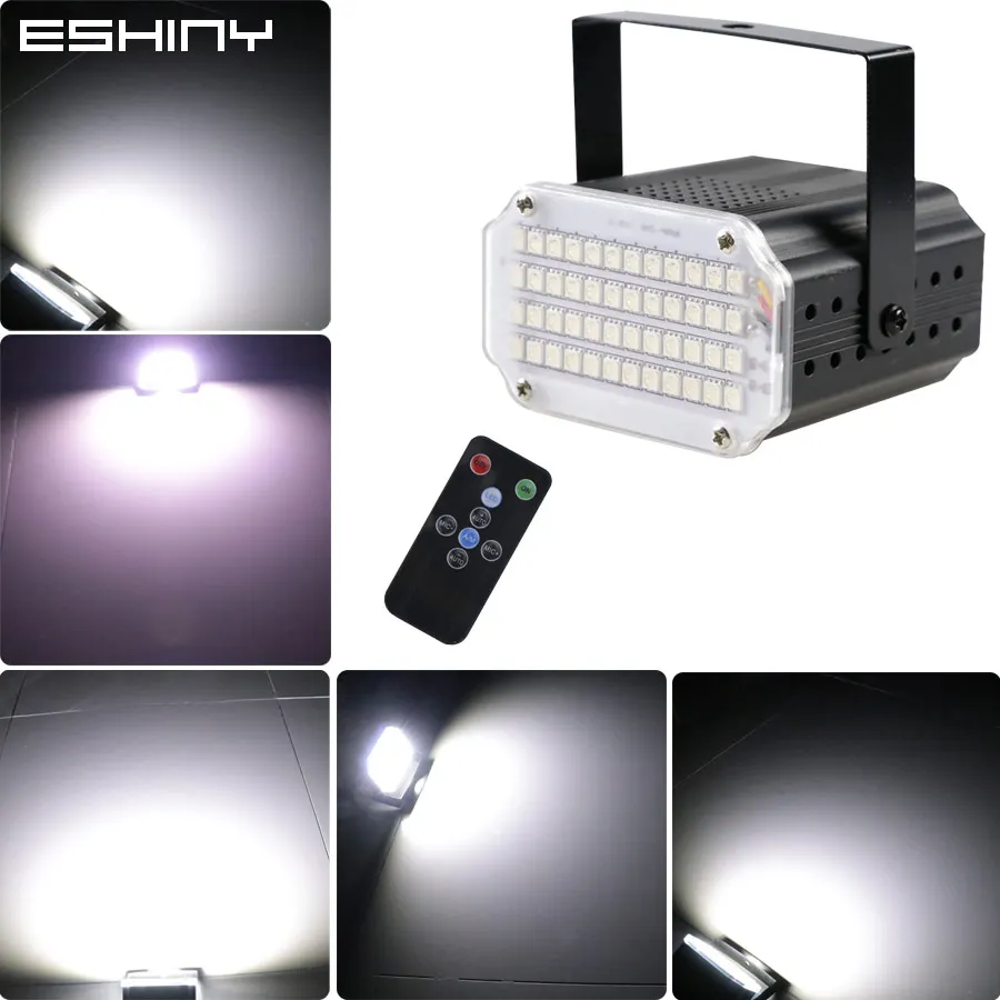 

Модернизированные 48 белых светодиодных стробоскопов для дискотек с активацией звуком, эффект сценического освещения для вечеринок, праздников, клубов, с пультом ДУ X10D2