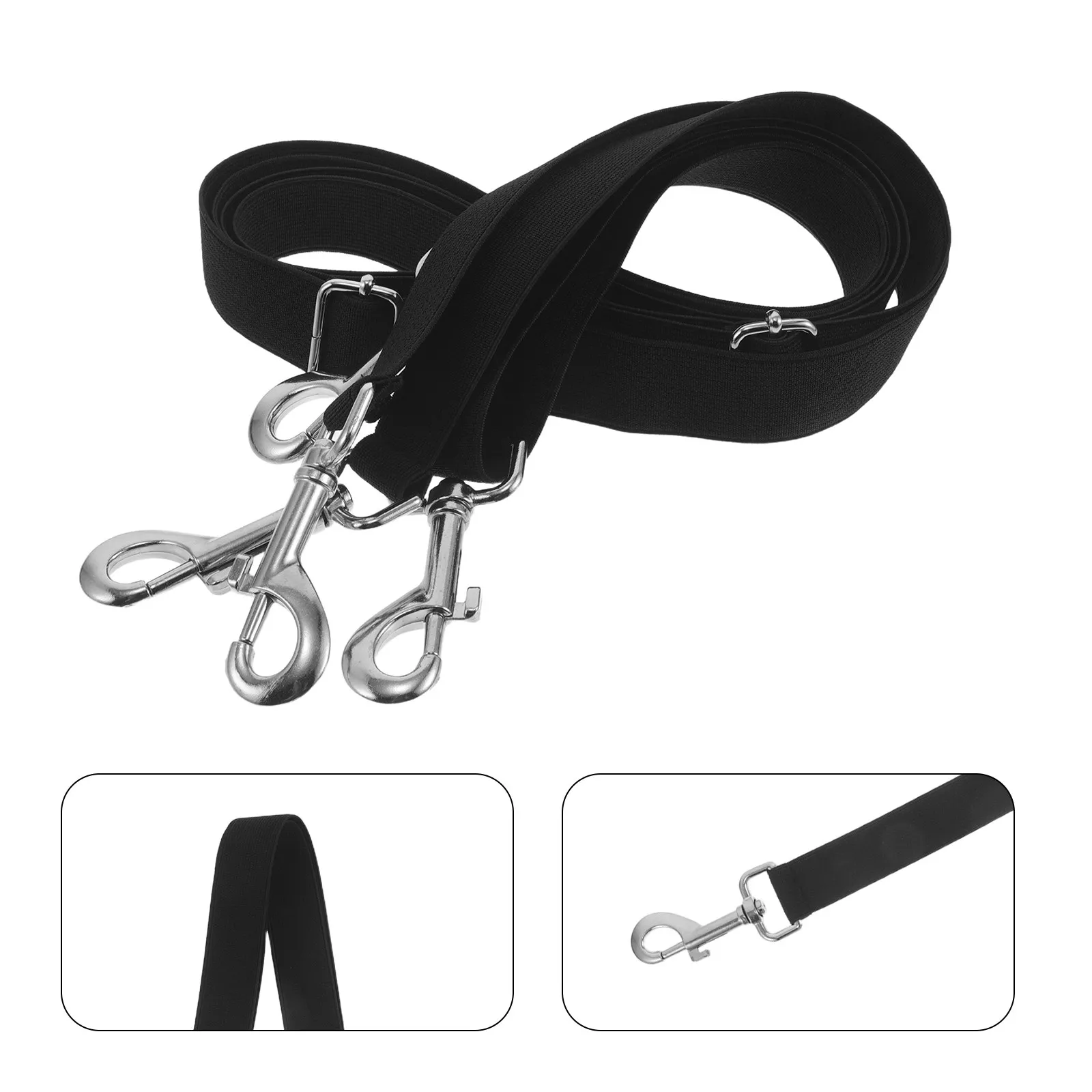 

2Pcs Nylon Horse Blanket Leg Straps Adjustable Length 23 to 52 Elastic Replacement Blanket Strap Double Swivel Snap for Horse