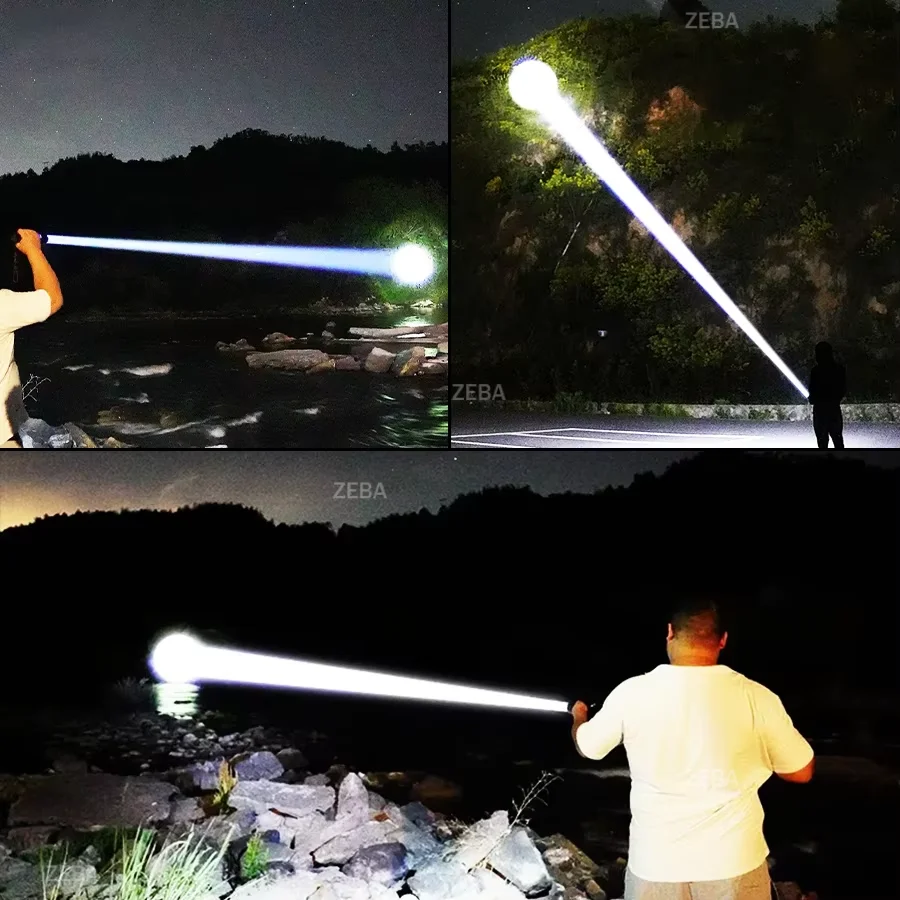 2026 High Power LED Flashlight Strong Light Tactical Torch Light Rechargeable Flashlight 3*18650 Outdoor Fishing Camping Lantern