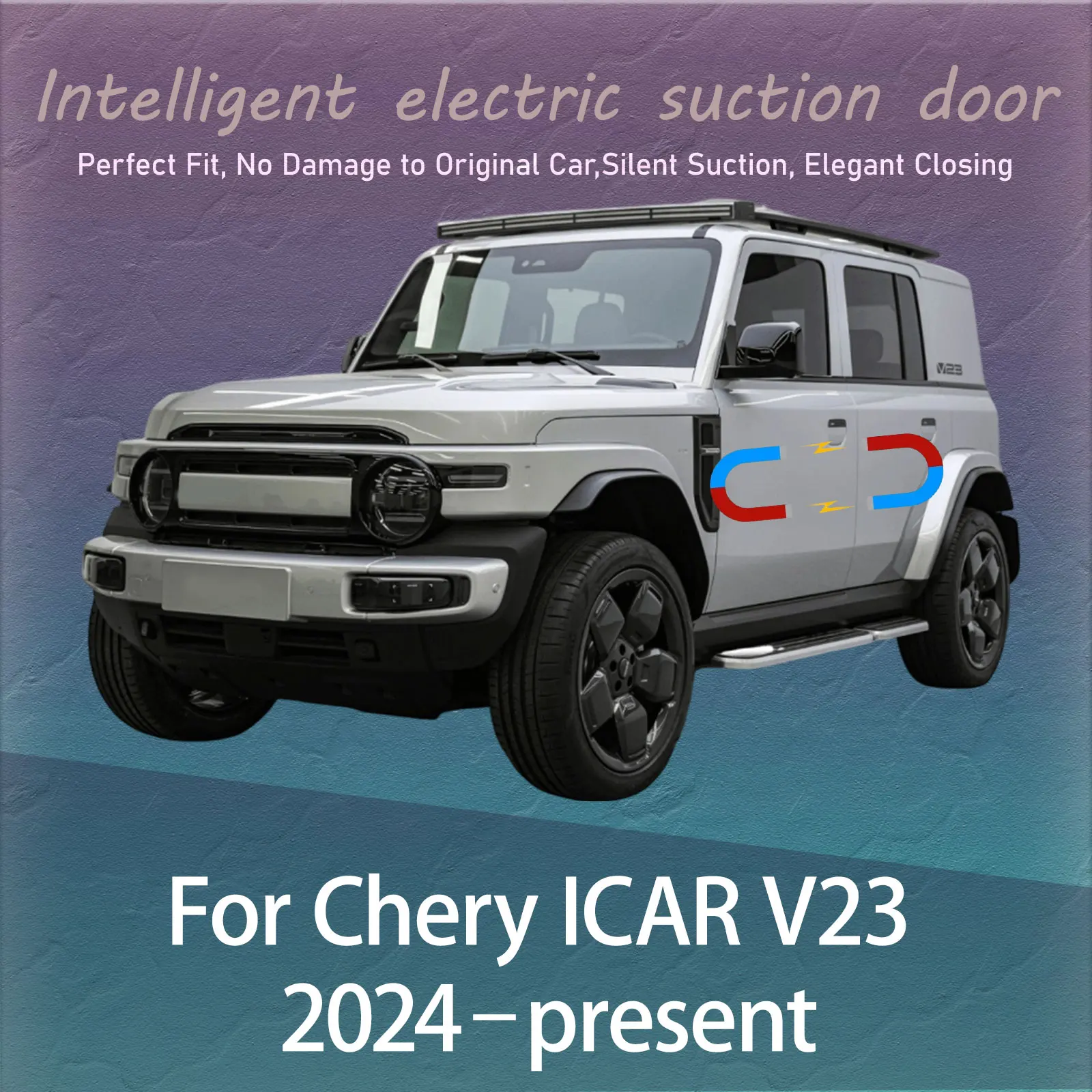 

Electric Soft Close Door Kit For Chery ICAR V23 2024–Now Auto Silent Anti-Slam Suction Door System Automatic Quiet Closing Latch
