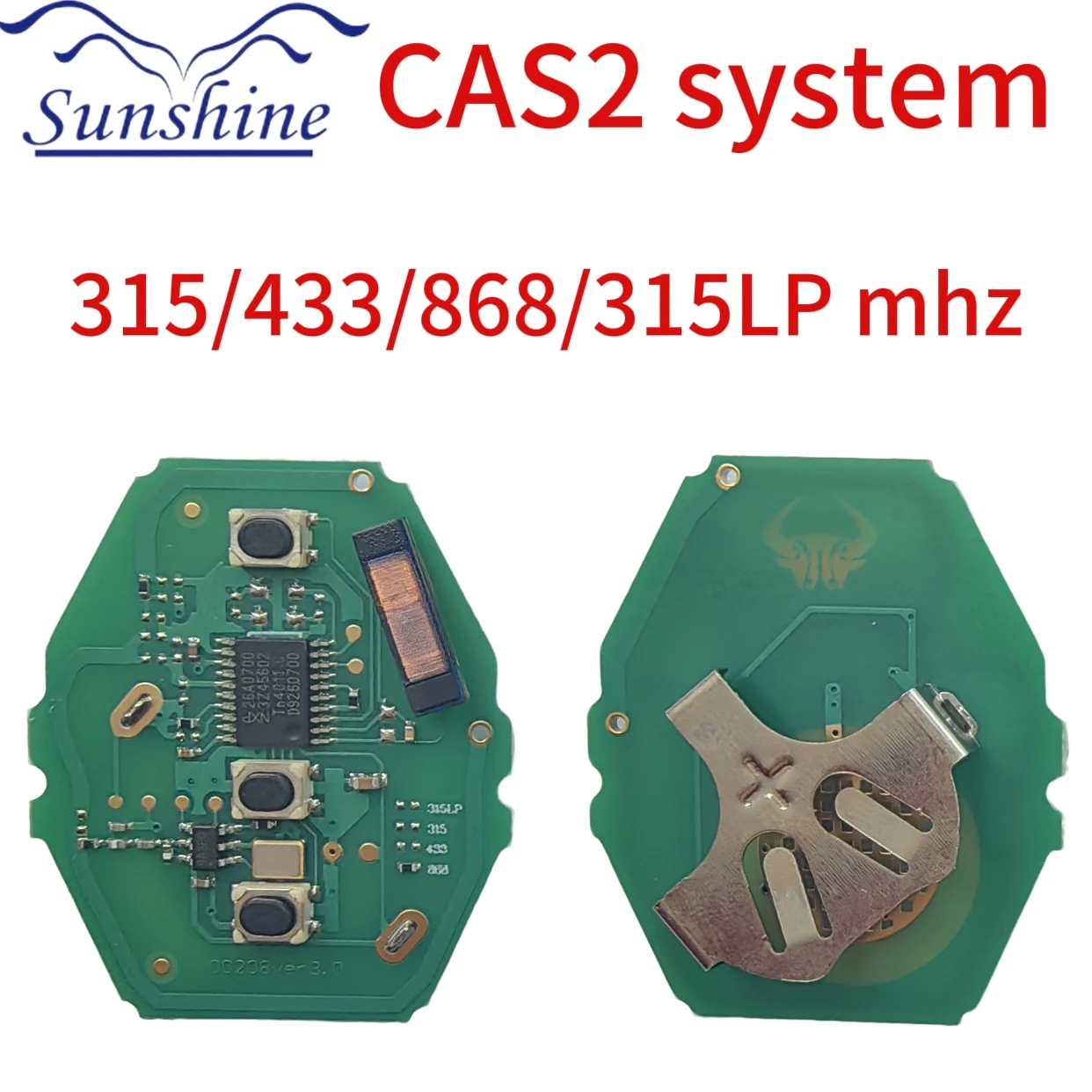 

Sunshine CAS2 Sytem Remote Smart Car Key Circuit Board For BMW E38 E39 E46 X3 X5 Z3 1/3/5/7 Series 3Buttons 315mhz/433mhz868Mhz