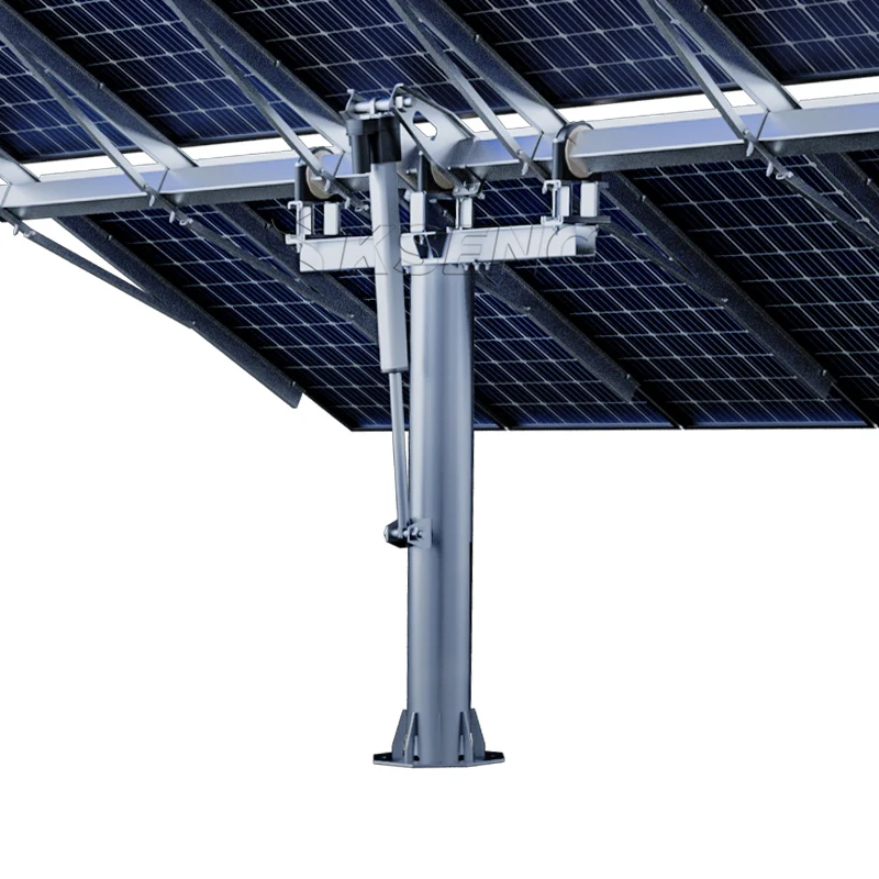 Smart 1-Axis Solar Tracker System With Slewing Drive Single Post PV Panel Brackets Photovoltaic Solar Tracking System