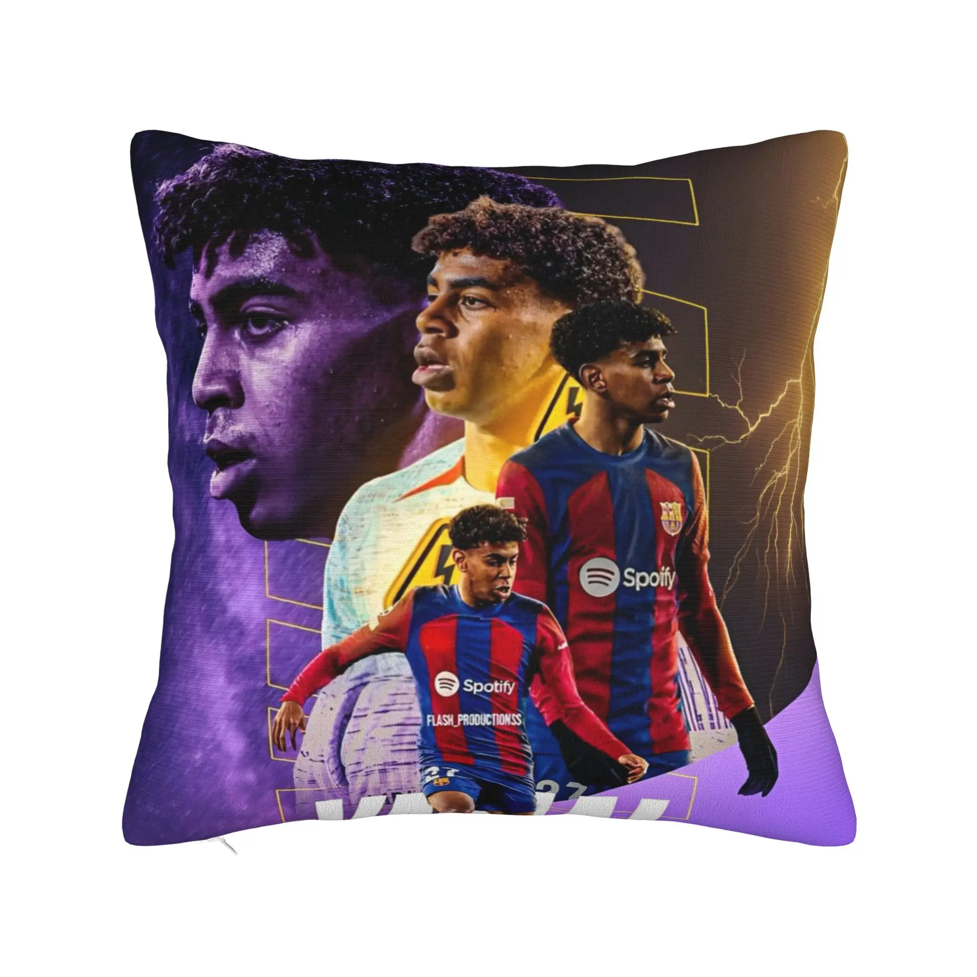 Decorative Pillow Covers Lamine Y-Yamal Merchandise Home  Football Star  Throw Pillow Case Cover Zipper Multi Size